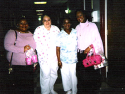 LYBI Staff members with nursing assistants on the oncology unit, 6th floor.